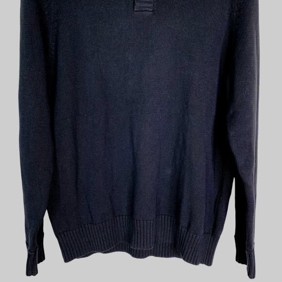 J Crew Mens Sweater Pullover Small Black Cotton Buttons New - Picture 4 of 8